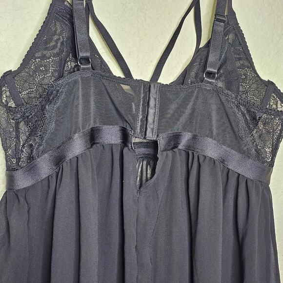 Torrid curve black lacey teddy studded lingerie chemise Plus size 1x sexy - Picture 5 of 6